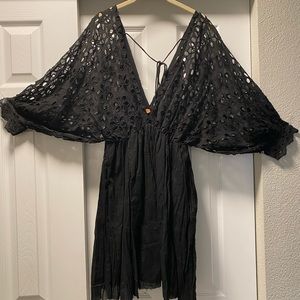 Free People Black Mini Cocktail Dress